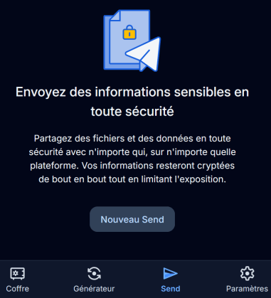 bitwarden envoyer infos sensibles