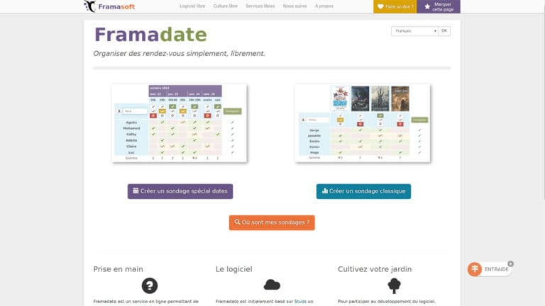 Framadate Organiser des sondages et rendez-vous simplement, librement.